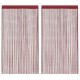 Пердета с ресни в цвят бордо за тръбен корниз, 2 бр., 100 x 250 см