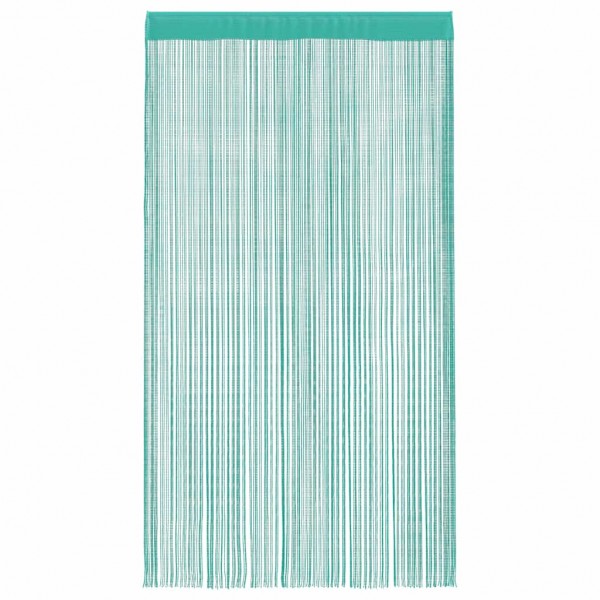 Пердета с ресни в цвят тюркоаз за тръбен корниз, 2 бр., 140 x 250 см