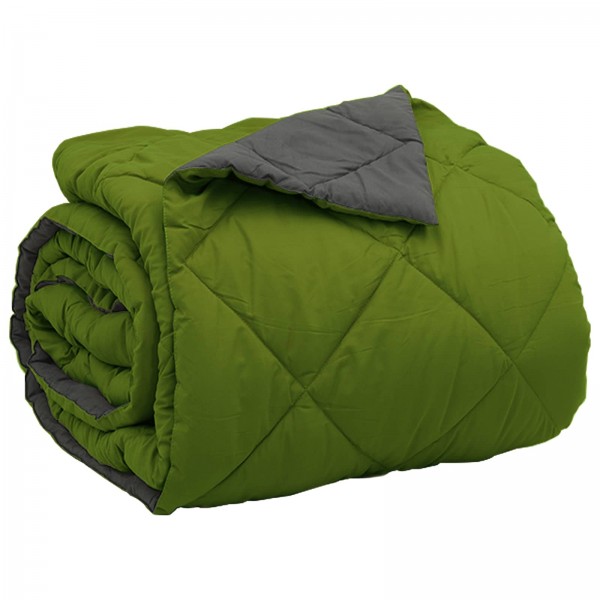 Зимна двулицева олекотена завивка Color Comfort с полиестерен пълнеж, 300 г/м², в зелено и антрацит