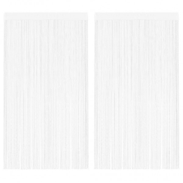 Пердета с ресни в цвят бял за тръбен корниз, 2 бр., 100 x 250 см