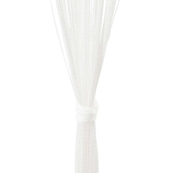 Пердета с ресни в цвят бял за тръбен корниз, 2 бр., 100 x 250 см