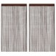 Пердета с ресни в цвят кафяв за тръбен корниз, 2 бр., 100 x 250 см