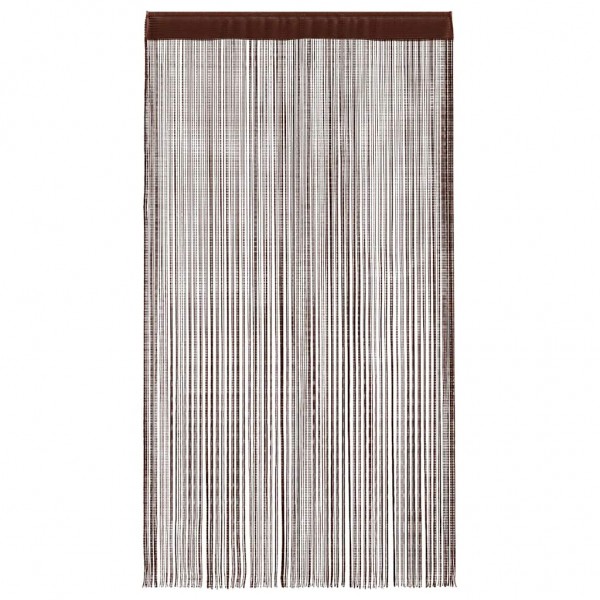 Пердета с ресни в цвят кафяв за тръбен корниз, 2 бр., 100 x 250 см