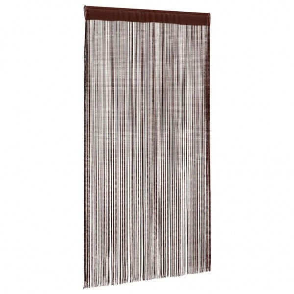 Пердета с ресни в цвят кафяв за тръбен корниз, 2 бр., 100 x 250 см