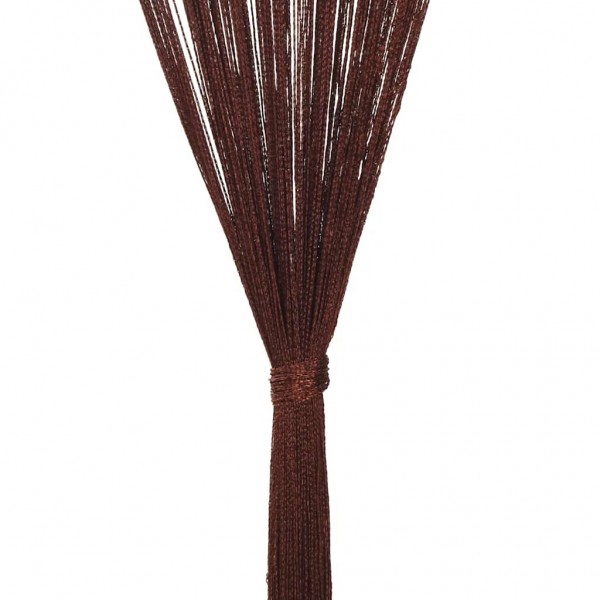 Пердета с ресни в цвят кафяв за тръбен корниз, 2 бр., 100 x 250 см