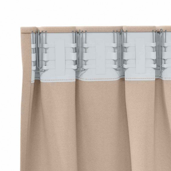 Плътни завеси в цвят таупе с комбиниран перделък, 2 бр., 140 x 245 см