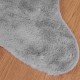Фигурална пътека OLITE имитация на заешка козина, с неплъзгаща се основа, Сиво