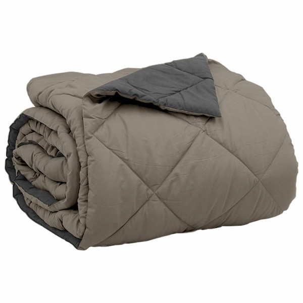 Лятна двулицева олекотена завивка Color Warm с полиестерен пълнеж, 200 г/м², в светлосиво и антрацит