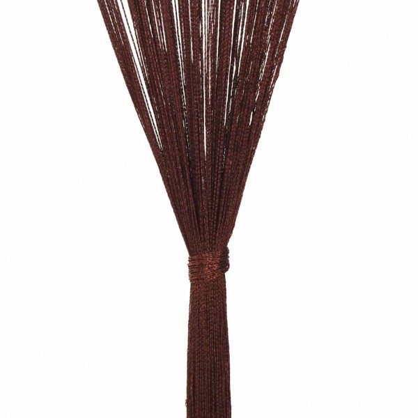 Пердета с ресни в цвят кафяв за тръбен корниз, 2 бр., 140 x 250 см