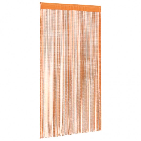 Пердета с ресни в цвят оранжев за тръбен корниз, 2 бр., 140 x 250 см