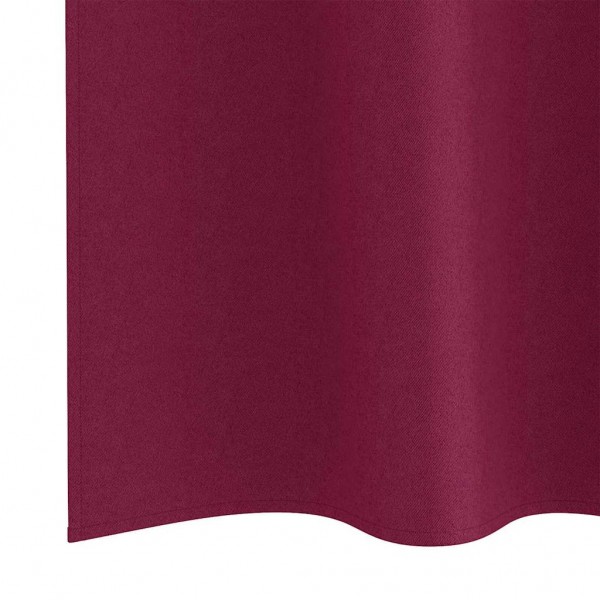 Плътни завеси в цвят бордо с комбиниран перделък, 2 бр., 140 x 260 см