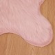 Фигурална пътека TAFALLA с дълъг косъм, имитация на вълна, с анти-слип основа, Розова