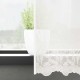 Готово бяло дантелено перде с флорален мотив Лале, височина 80 см