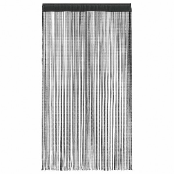 Пердета с ресни в цвят черен за тръбен корниз, 2 бр., 100 x 250 см
