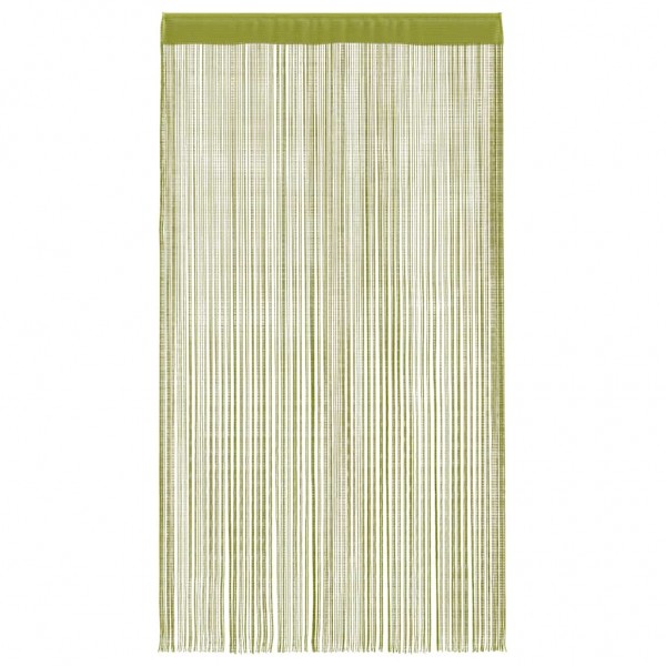 Пердета с ресни в цвят зелен за тръбен корниз, 2 бр., 140 x 250 см