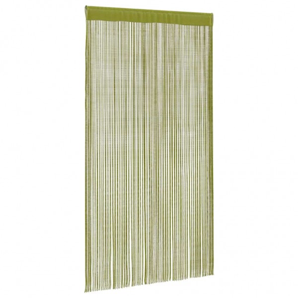 Пердета с ресни в цвят зелен за тръбен корниз, 2 бр., 140 x 250 см