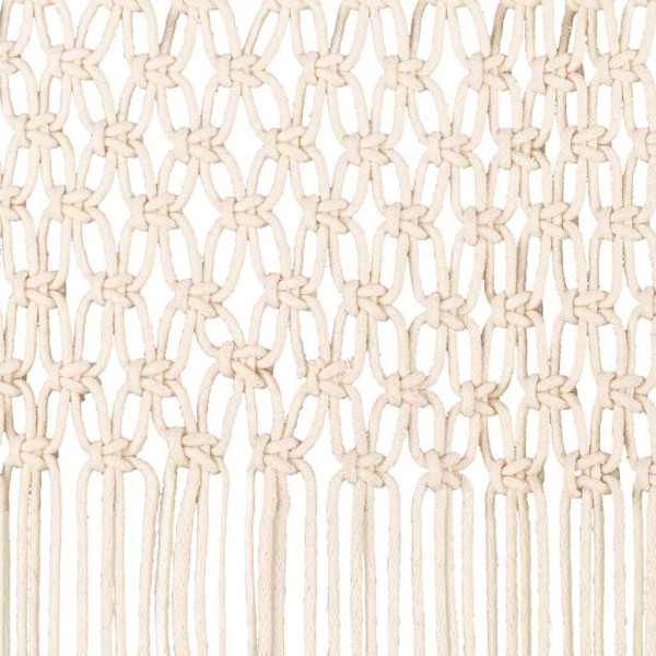 Памучно перде макраме в цвят кремав за тръбен корниз, 140 x 240 см