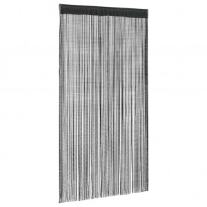 Пердета с ресни в цвят черен за тръбен корниз, 2 бр., 140 x 250 см