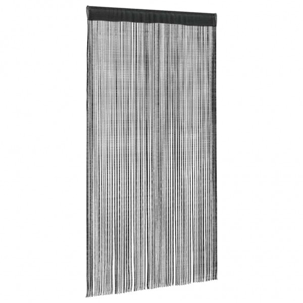 Пердета с ресни в цвят черен за тръбен корниз, 2 бр., 140 x 250 см