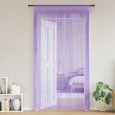 Пердета с ресни в цвят лилав за тръбен корниз, 2 бр., 140 x 250 см