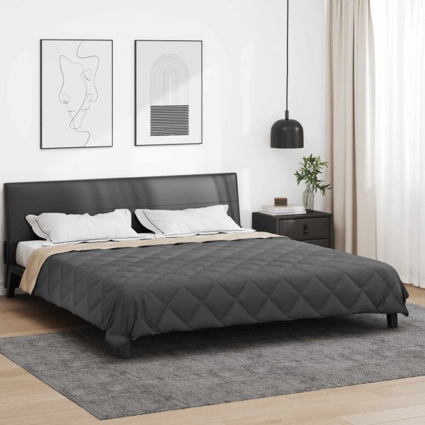 Двулицева лятна олекотена завивка Color Warm с полиестерен пълнеж, 200 г/м², в цвят антрацит и таупе