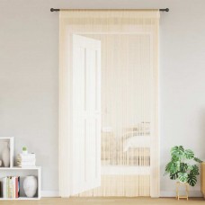 Пердета с ресни в цвят кремав за тръбен корниз, 2 бр., 100 x 250 см