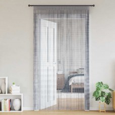 Пердета с ресни в цвят светлосив за тръбен корниз, 2 бр., 140 x 250 см