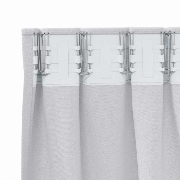 Плътни завеси в цвят светлосив с комбиниран перделък, 2 бр., 140 x 225 см