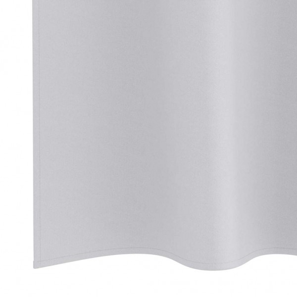 Плътни завеси в цвят светлосив с метални халки, 2 бр., 140 x 260 см
