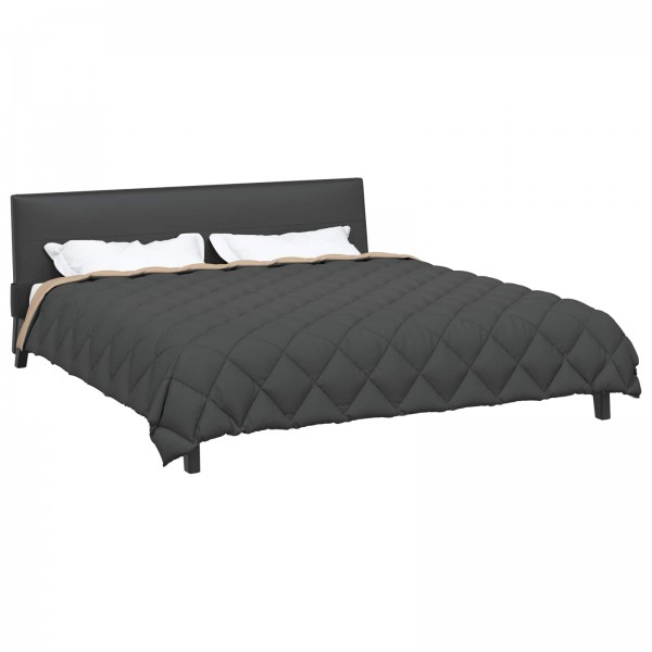Зимна двуцветна олекотена завивка Color Arctic с полиестерен пълнеж, 450 г/м², в антрацит и таупе