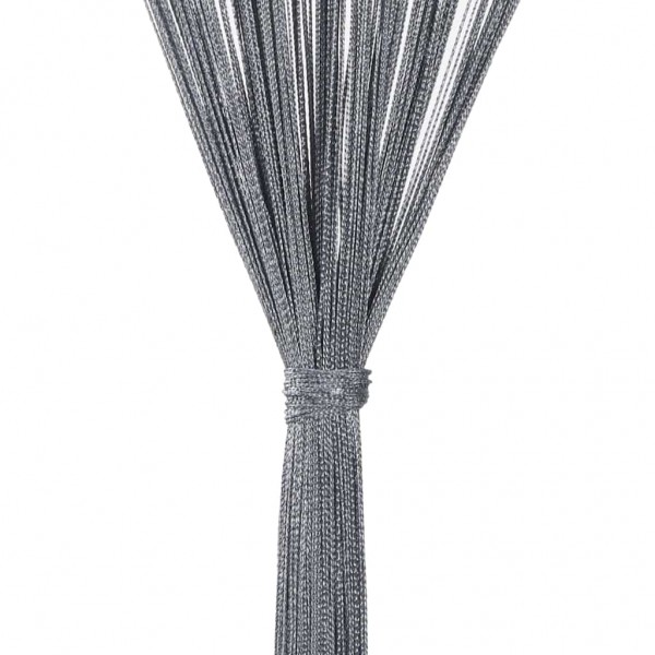 Пердета с ресни в цвят антрацит за тръбен корниз, 2 бр., 140 x 250 см