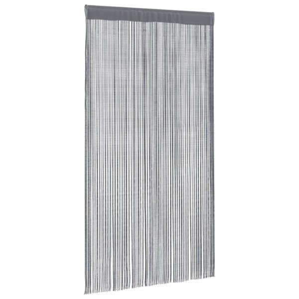 Пердета с ресни в цвят антрацит за тръбен корниз, 2 бр., 140 x 250 см