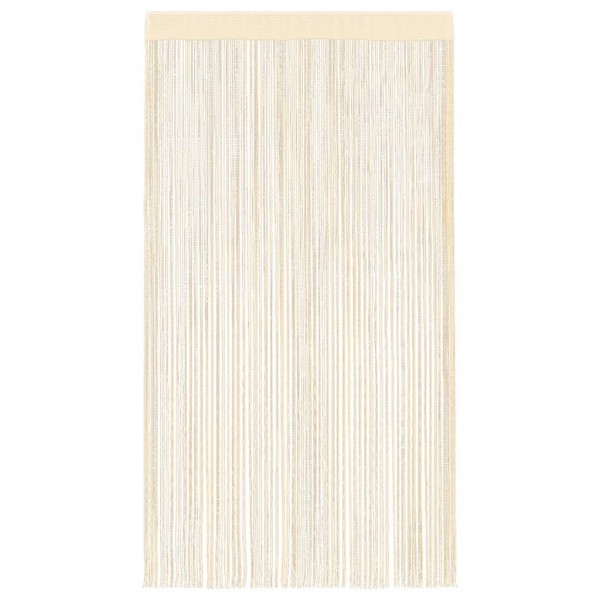 Пердета с ресни в цвят кремав за тръбен корниз, 2 бр., 140 x 250 см