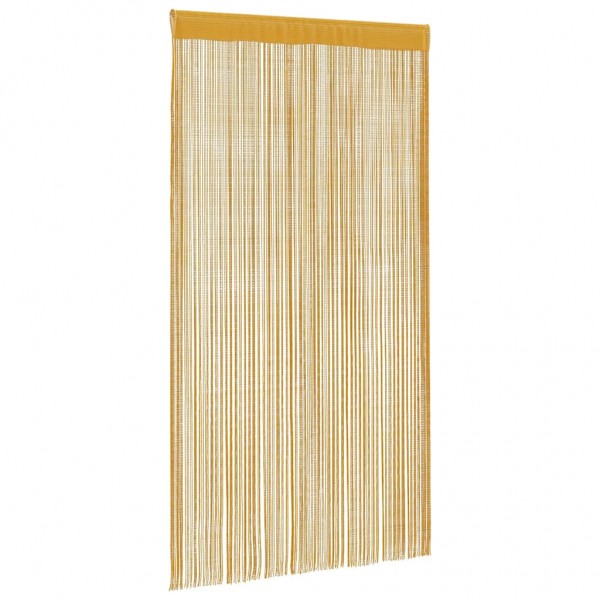 Пердета с ресни в цвят златен за тръбен корниз, 2 бр., 100 x 250 см