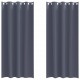 Плътни завеси в цвят антрацит с метални халки, 2 бр., 140 x 245 см
