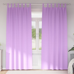 Плътни завеси в цвят орхидея с текстилни гайки (уши), 2 бр., 140 x 225 см