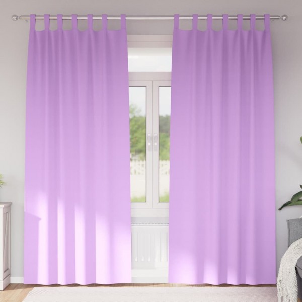 Плътни завеси в цвят орхидея с текстилни гайки (уши), 2 бр., 140 x 225 см