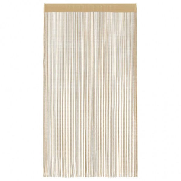 Пердета с ресни в цвят бежов за тръбен корниз, 2 бр., 100 x 250 см