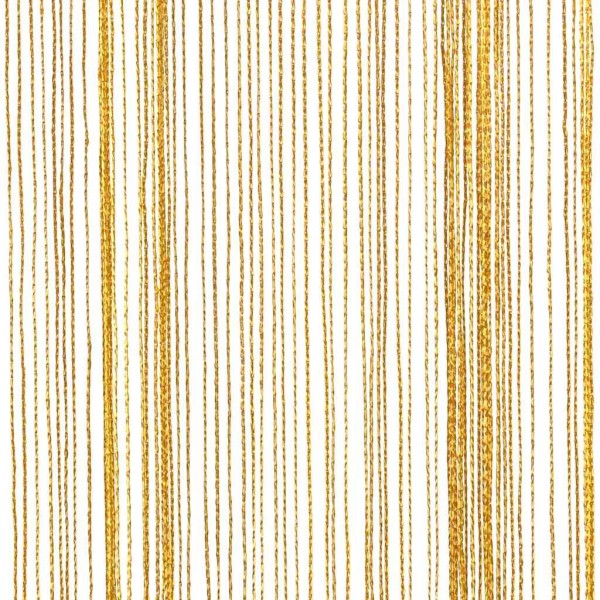 Пердета с ресни в цвят златен за тръбен корниз, 2 бр., 140 x 250 см
