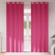 Плътни завеси в цвят фуксия с метални халки, 2 бр., 140 x 260 см