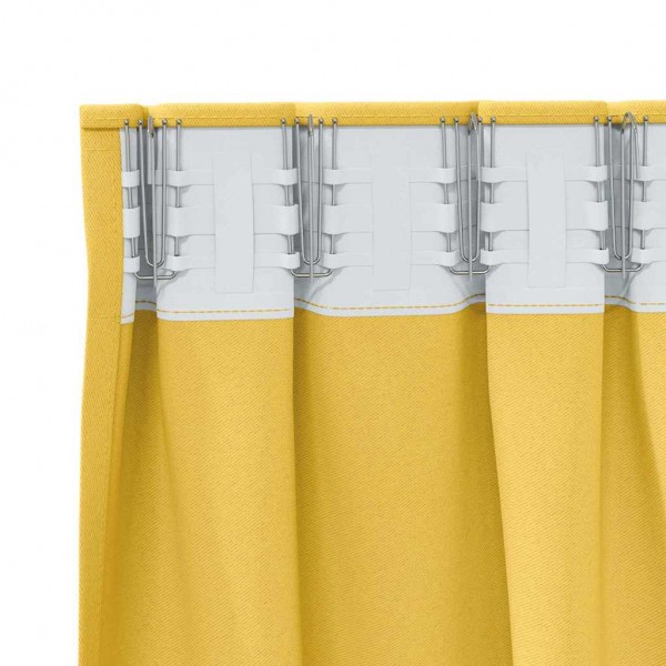 Плътни завеси в цвят лимоненожълто с комбиниран перделък, 2 бр., 140 x 245 см