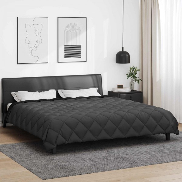 Зимна двуцветна олекотена завивка Color Arctic с полиестерен пълнеж, 450 г/м², в черно и антрацит