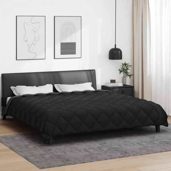 Зимна двуцветна олекотена завивка Color Arctic с полиестерен пълнеж, 450 г/м², в черно и антрацит