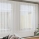 Готово бяло дантелено перде с флорален мотив Лале, височина 240 см