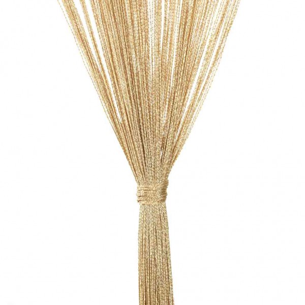 Пердета с ресни в цвят бежов за тръбен корниз, 2 бр., 140 x 250 см