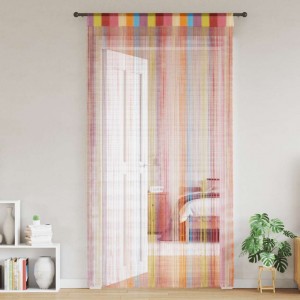 Пердета с ресни в цвят многоцветен за тръбен корниз, 2 бр., 140 x 250 см