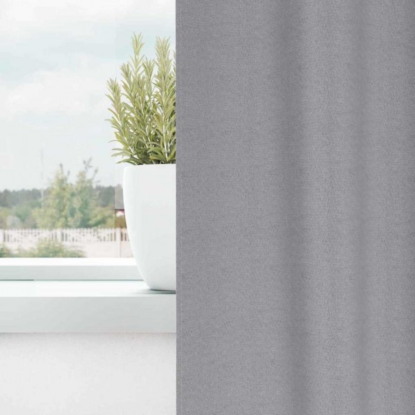 Плътни завеси в цвят сив с метални халки, 2 бр., 140 x 175 см