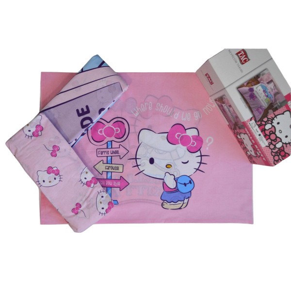 Детски спален комплект ранфорс HELLO KITTY TRAVEL