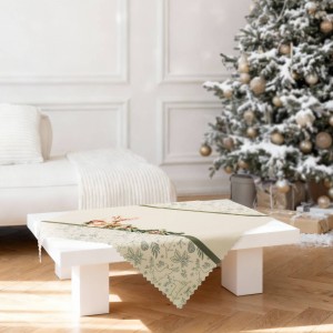 Коледна покривка за маса каре 75/75 см сърничка