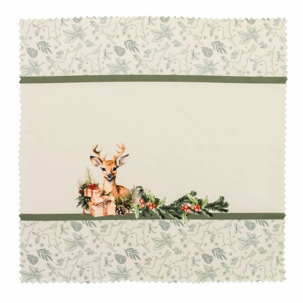 Коледна покривка за маса каре 75/75 см сърничка